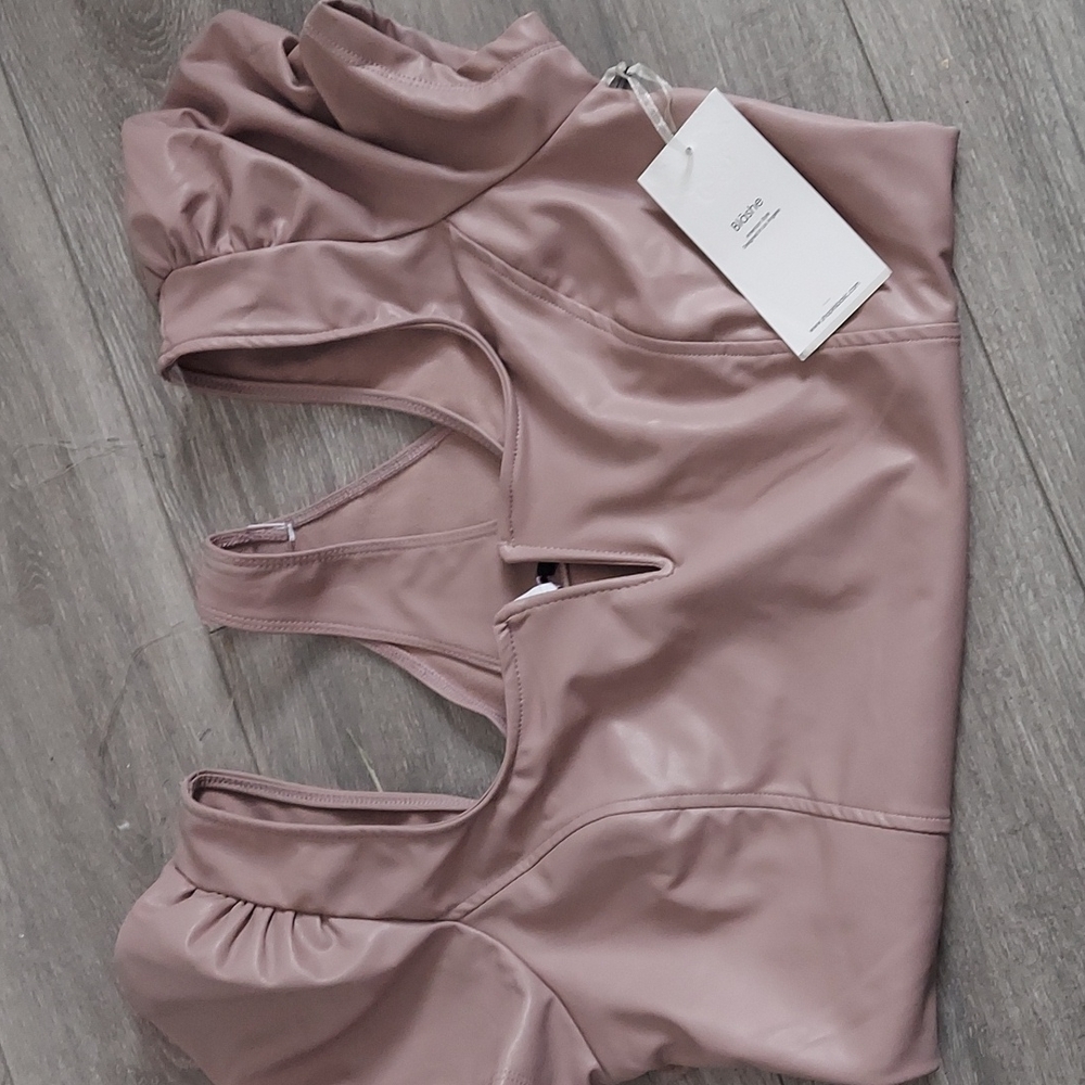 Large leather bodysuit